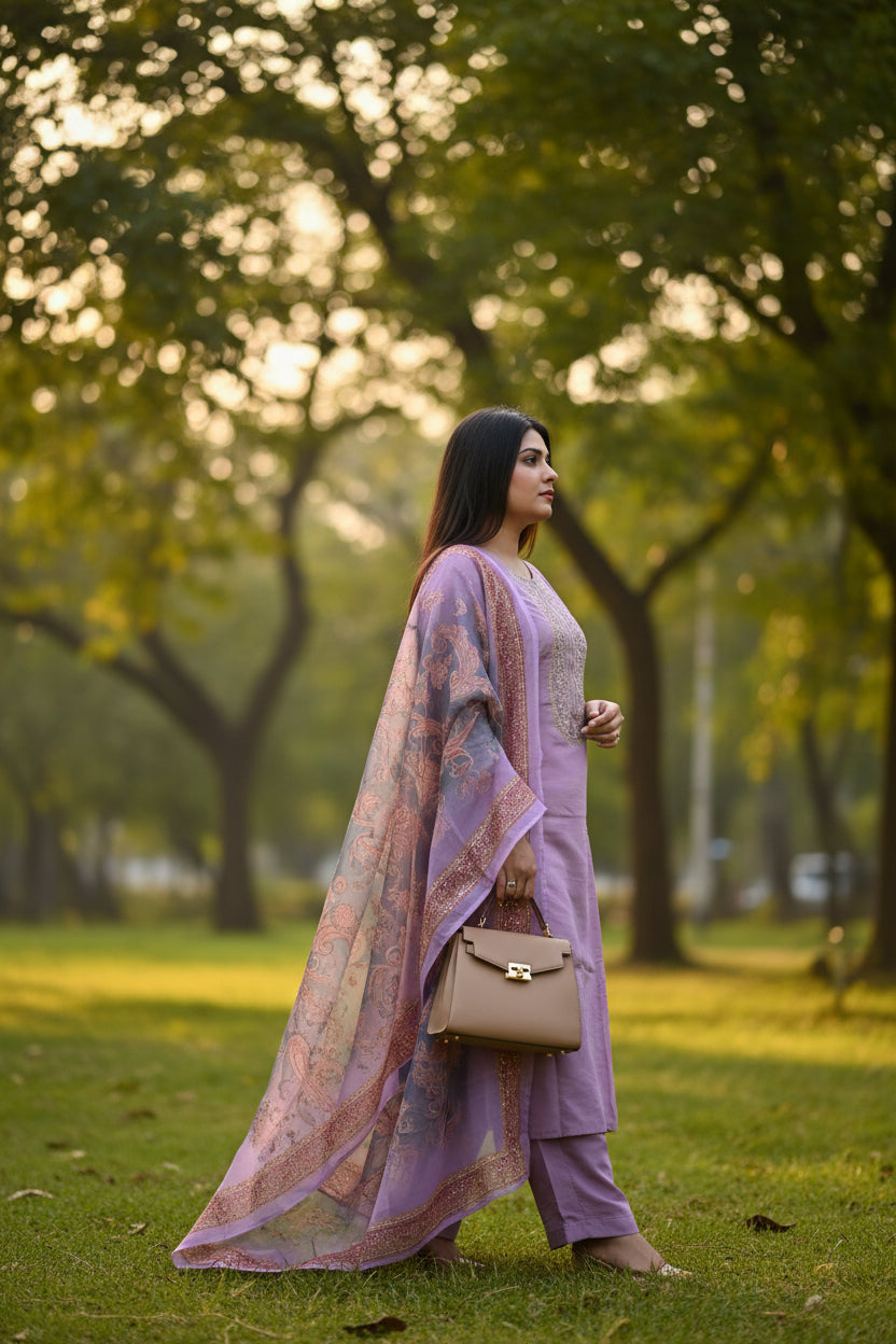 Lavender Vanhula Kurta Set