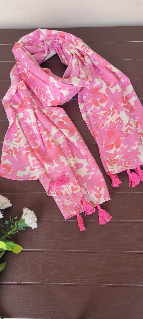 Pink Floral Scarf