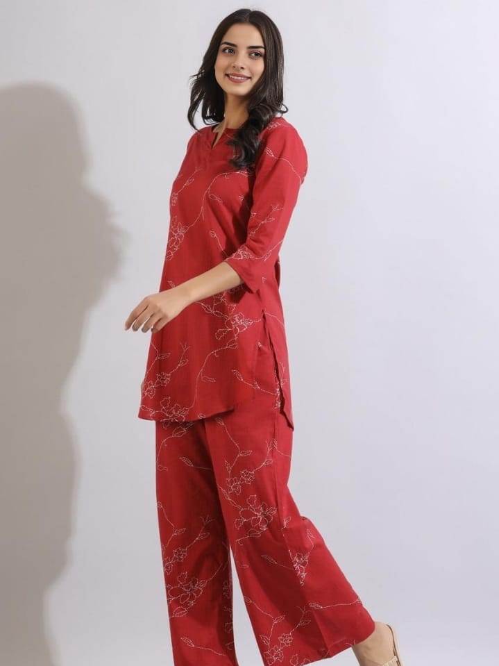 Red Geo Infy Coord Set