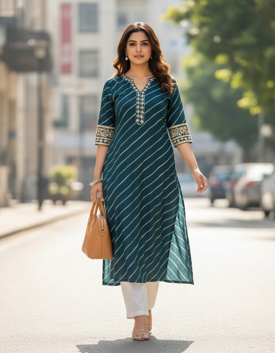 Blue Laheriya Infy Kurta