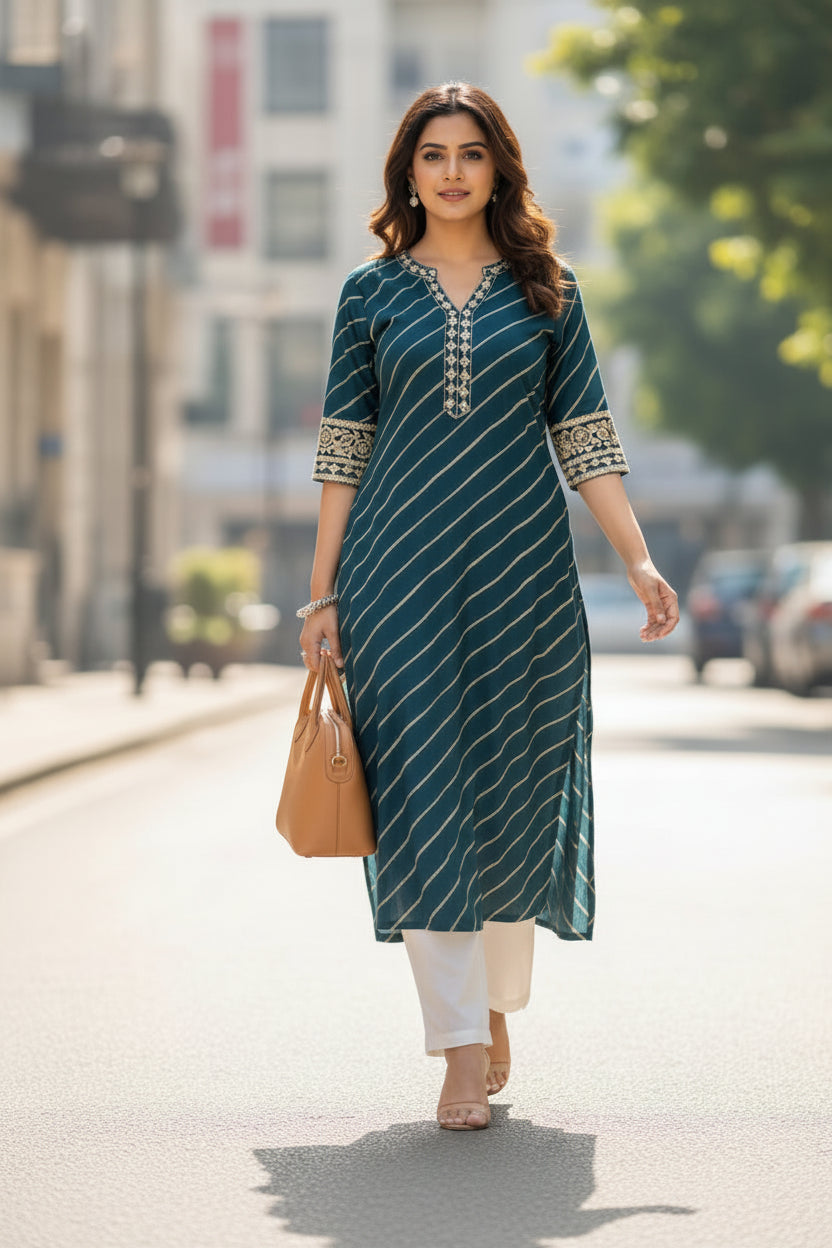 Blue Laheriya Infy Kurta