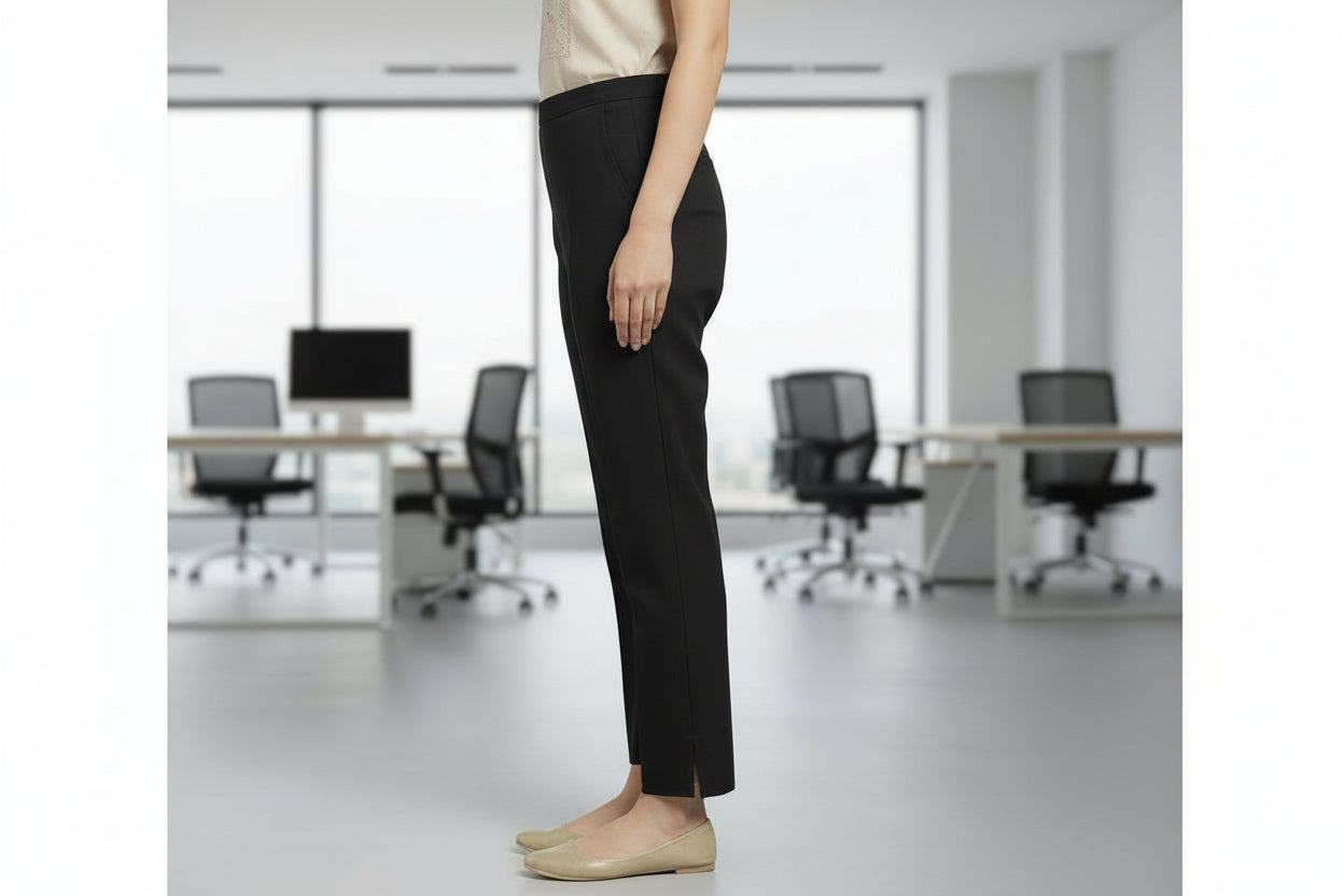 Black Linen Straight Pant