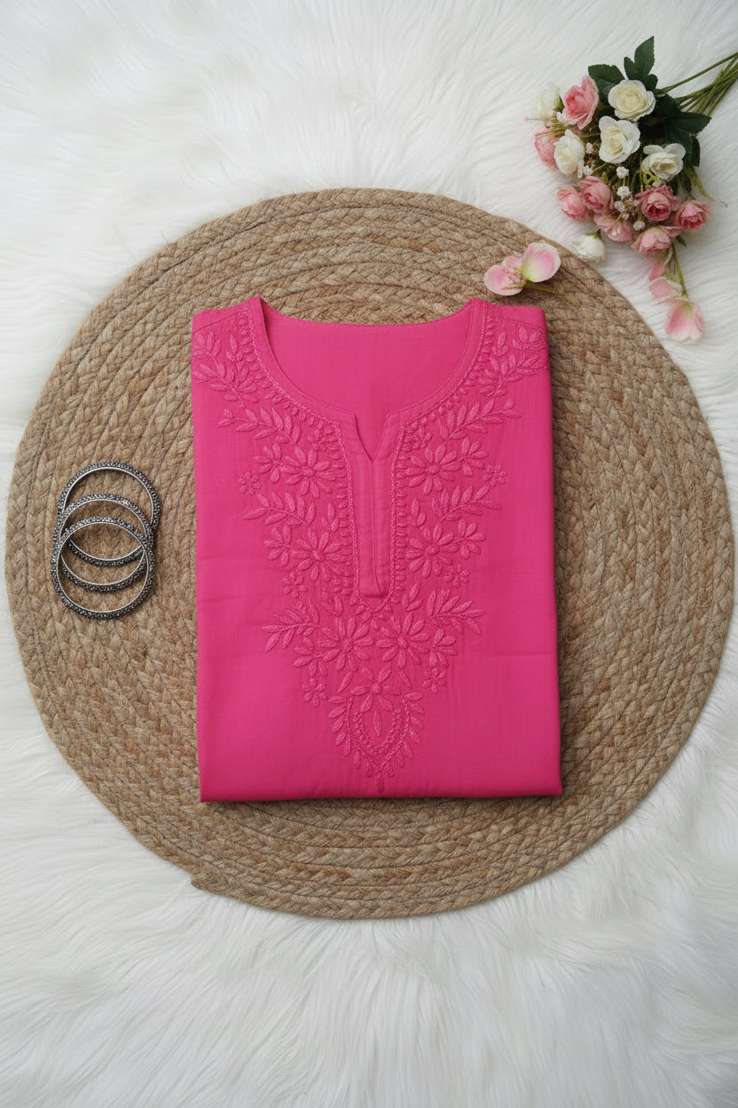 Pink Adab Chikankari Kurta