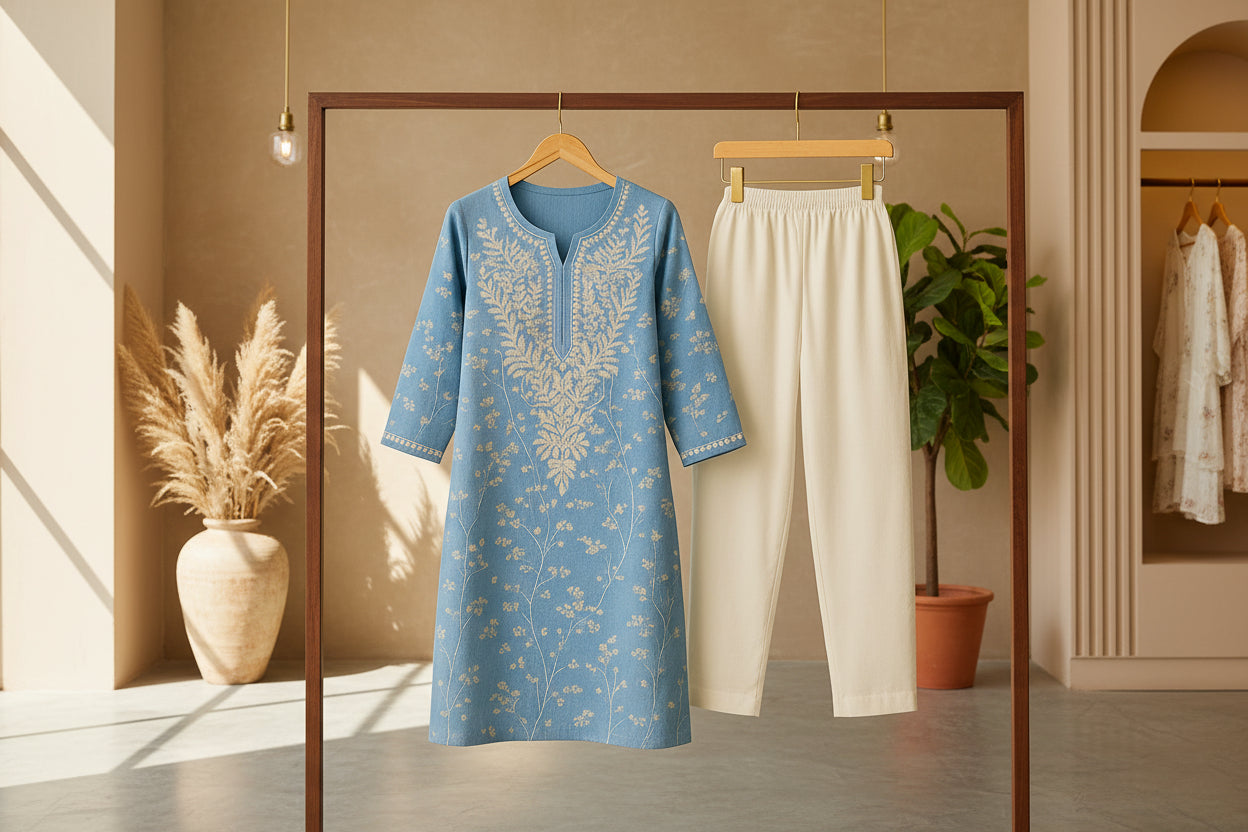 Premium Chikankari Kurta set (Kurta + Pant) COMBO