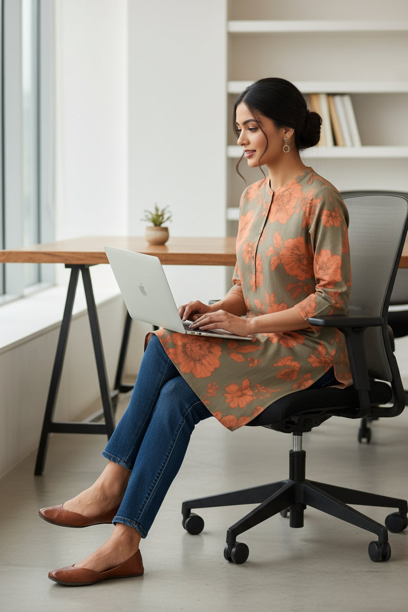 Grey Cotton Novy Tunic top