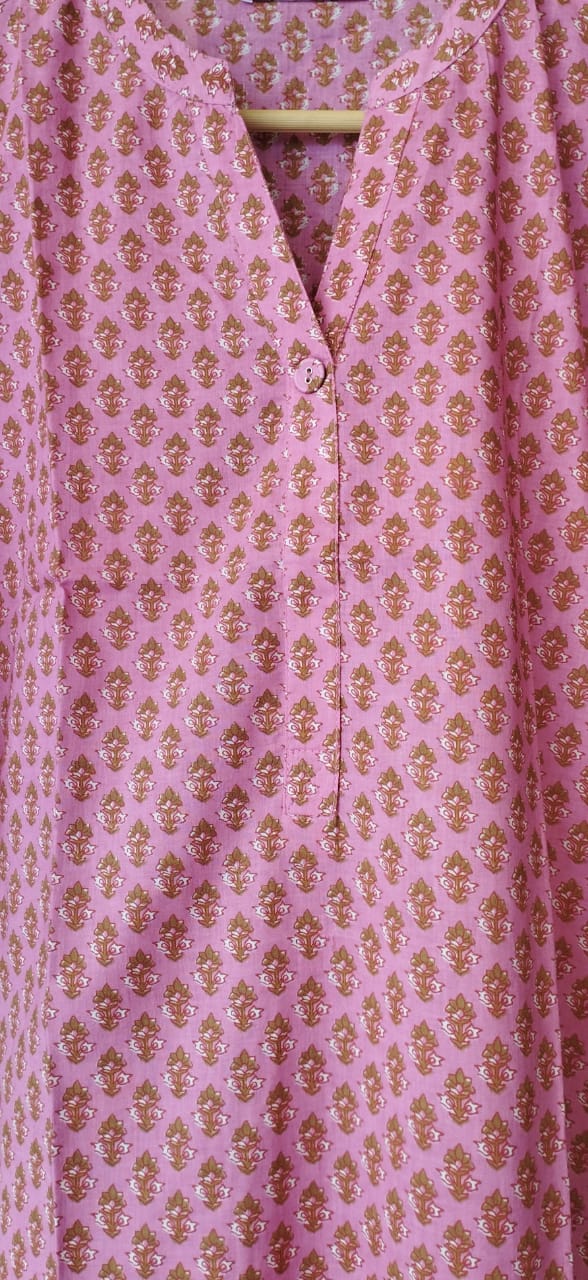 Pink Printed kurta