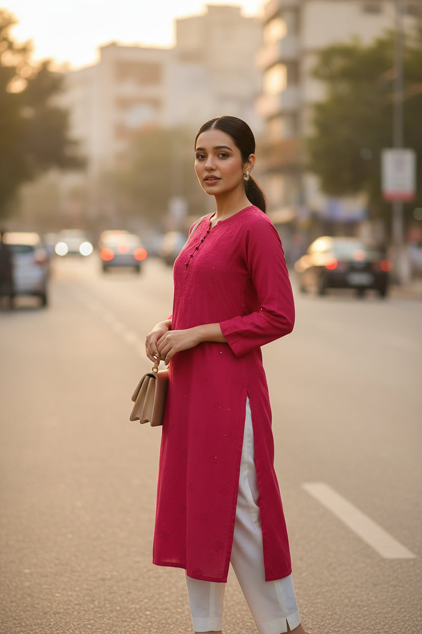 Pink Sanya Chicky Kurta