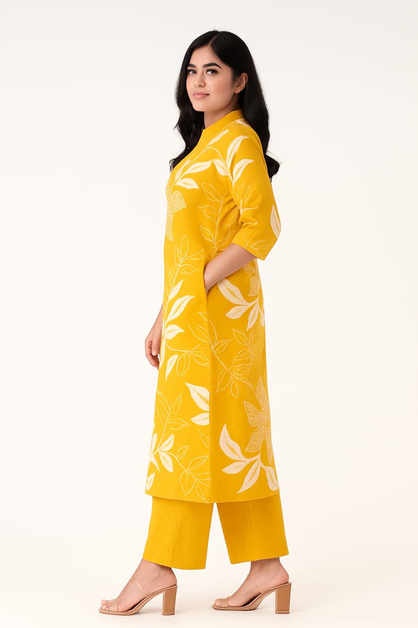 Yellow Floral Infy Coord set