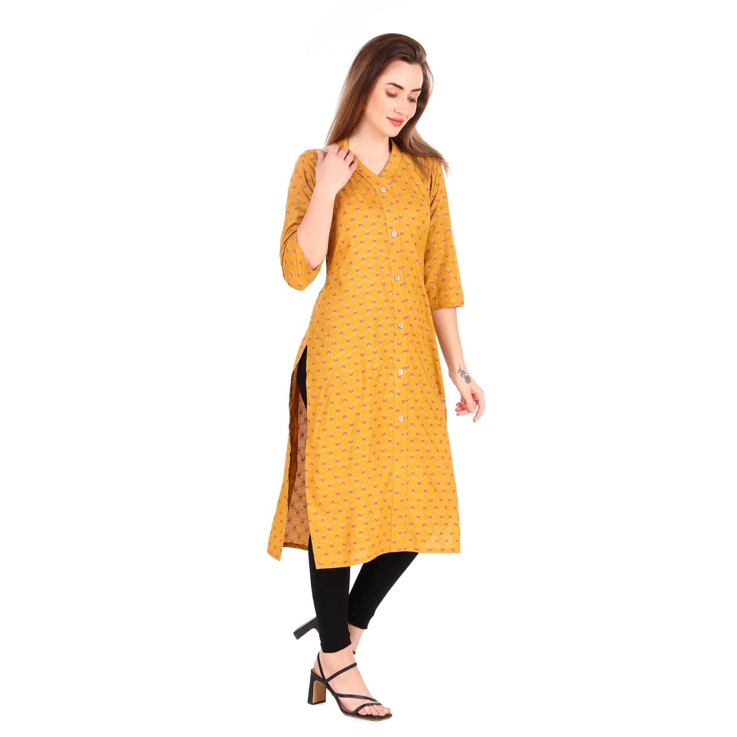 Holter Bow Yellow Texo Kurta