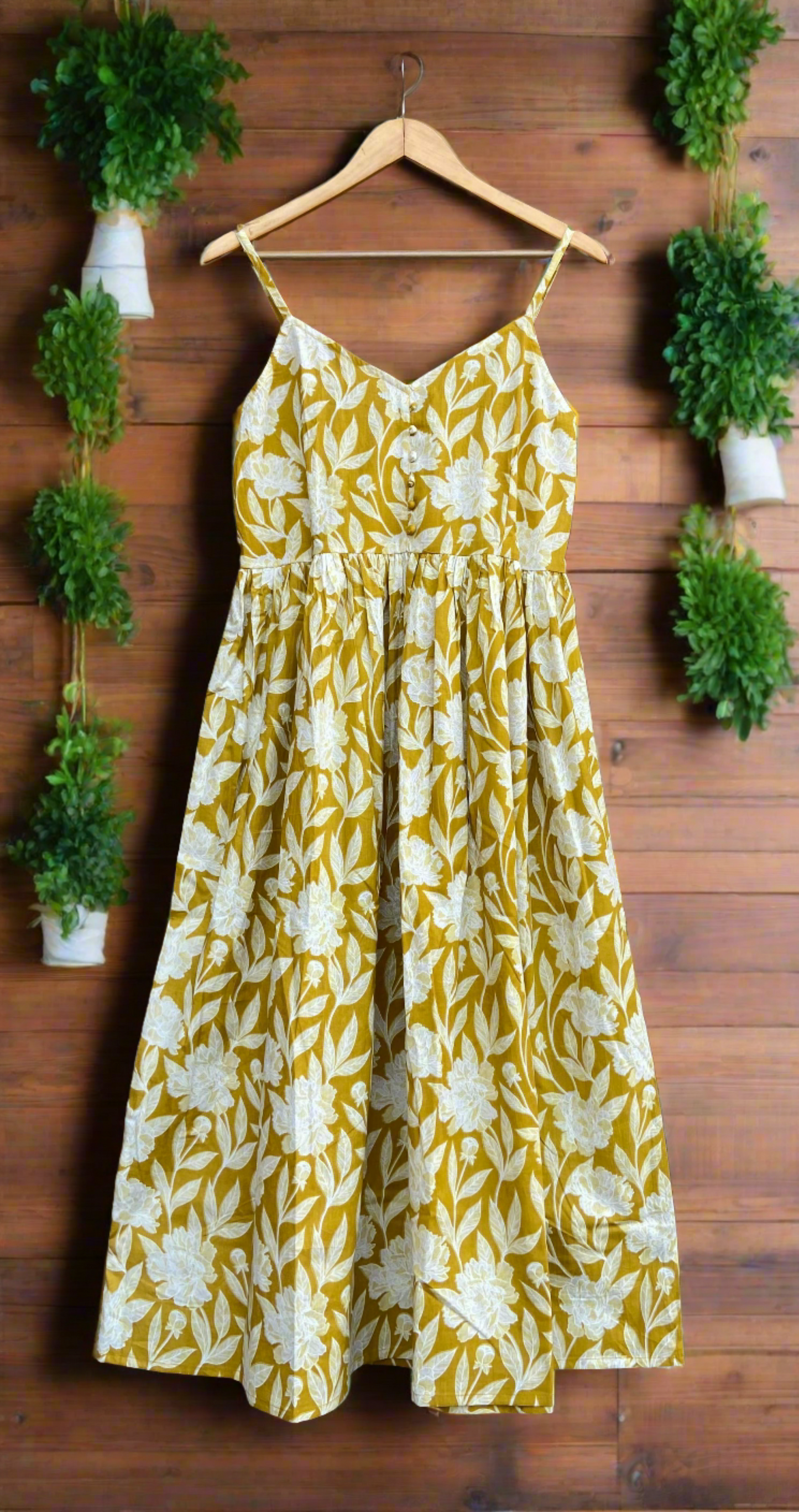 Yellow cotton Strappy kurta