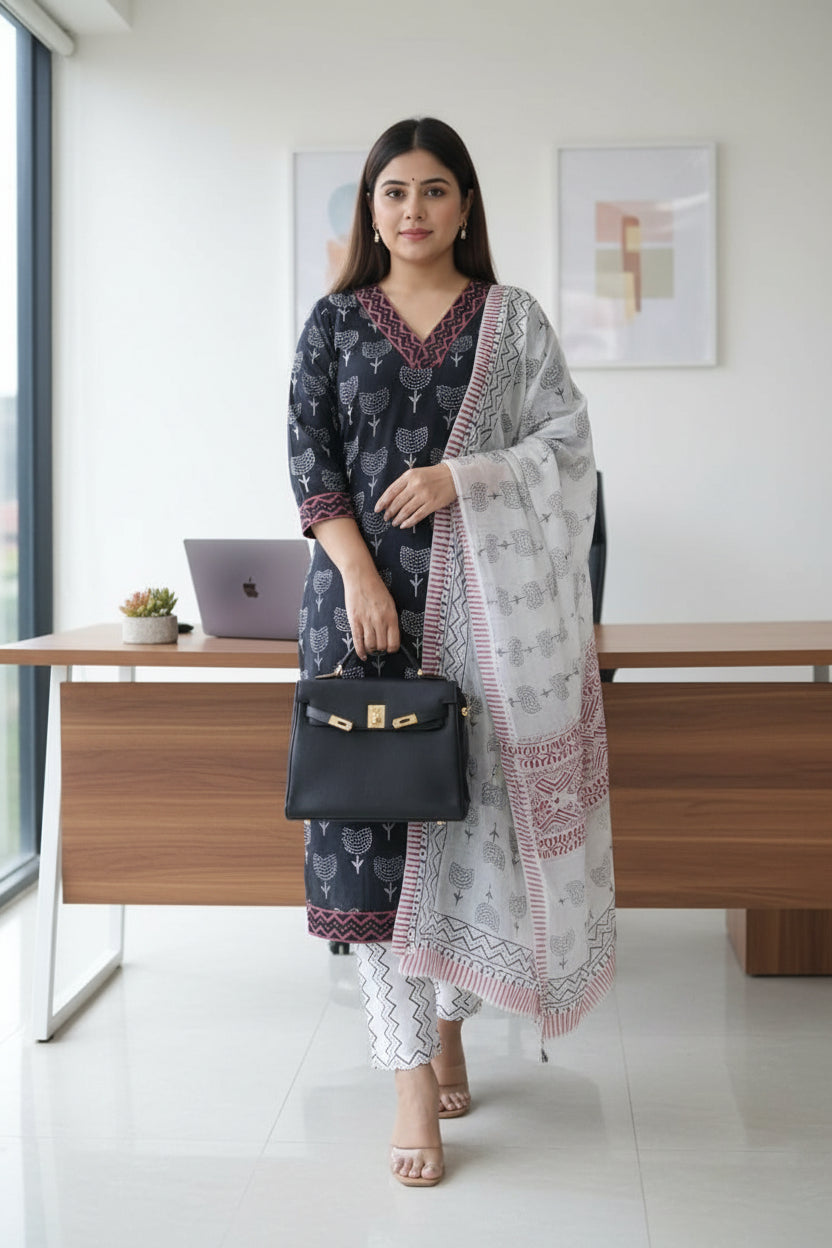 Black Saveriya Kurta Set
