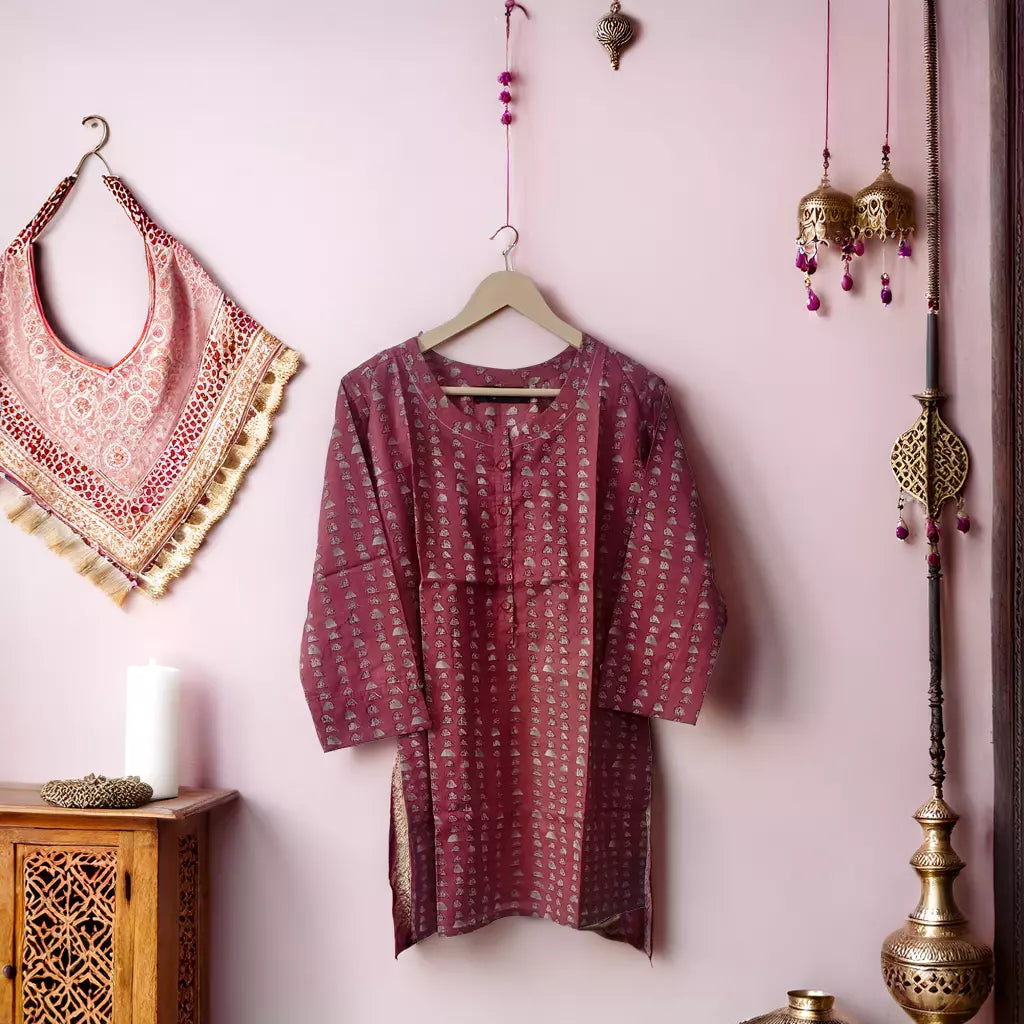 Maroon  Cotton Novy Tunic top