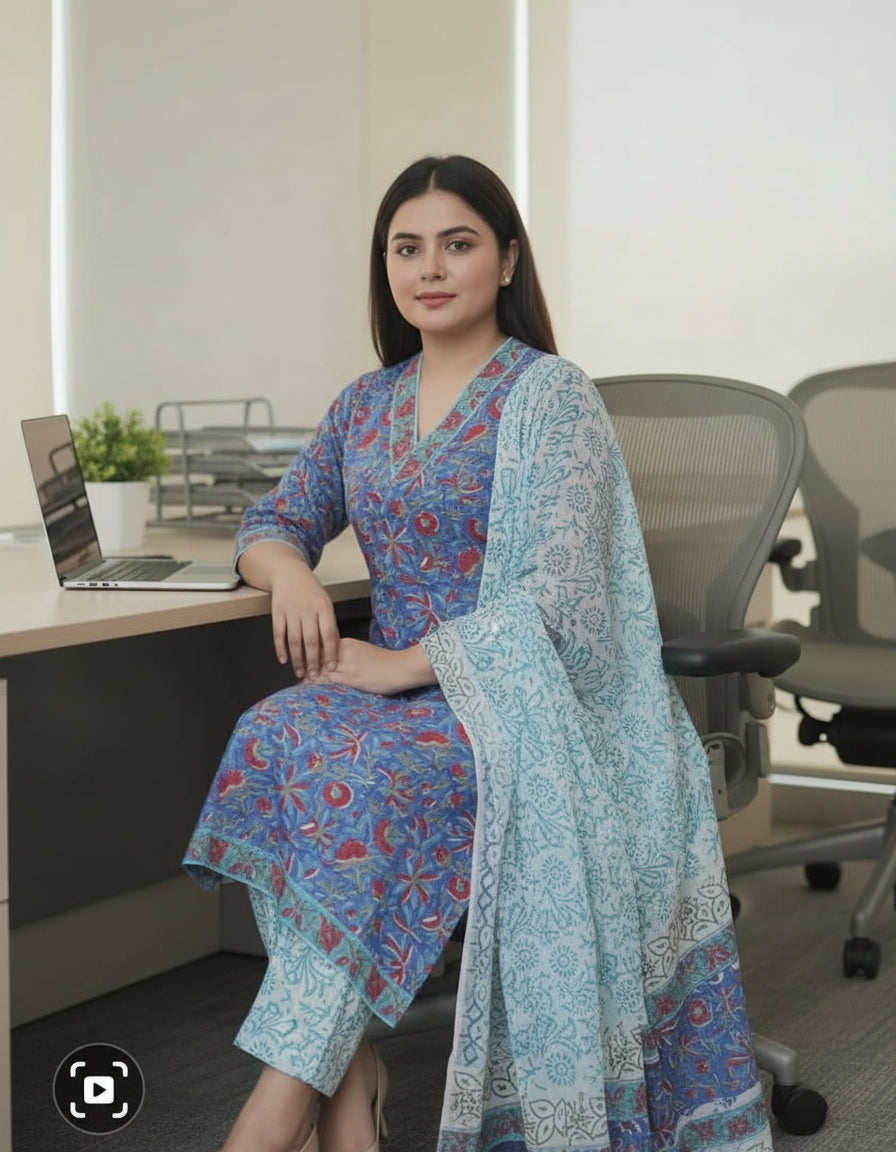 Blue Saveriya Kurta Set