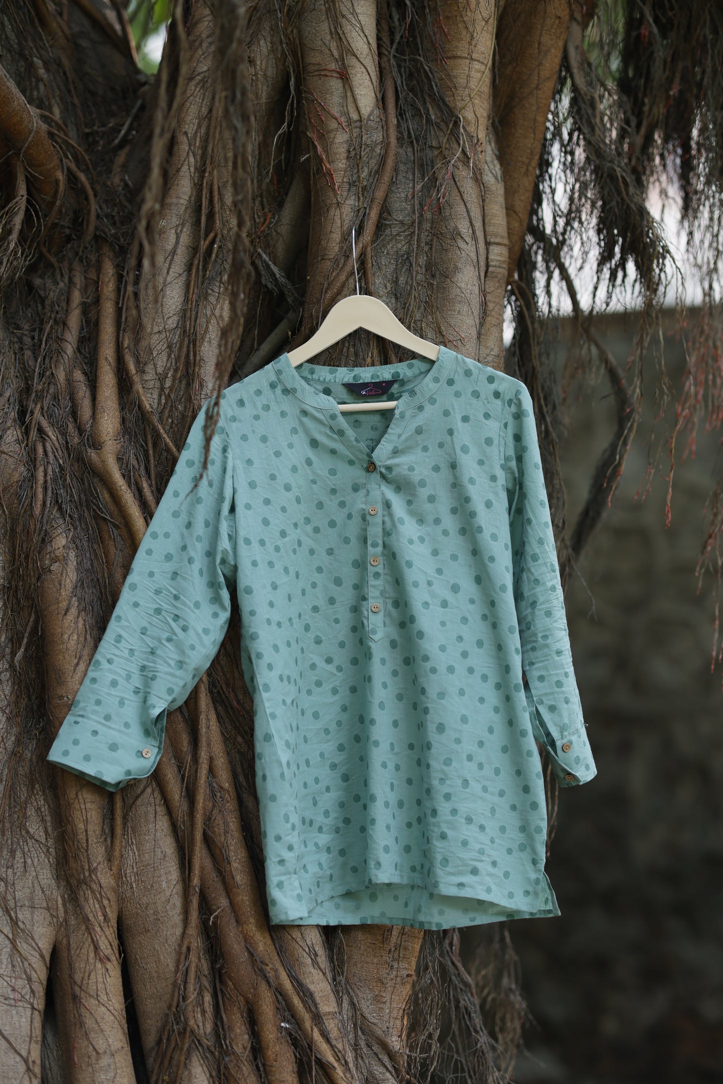 Green Polka Noory Tunic top