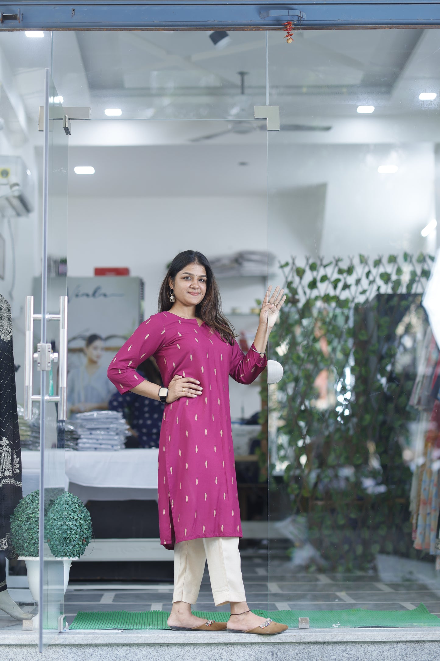 Purple Gold  Texo Kurta