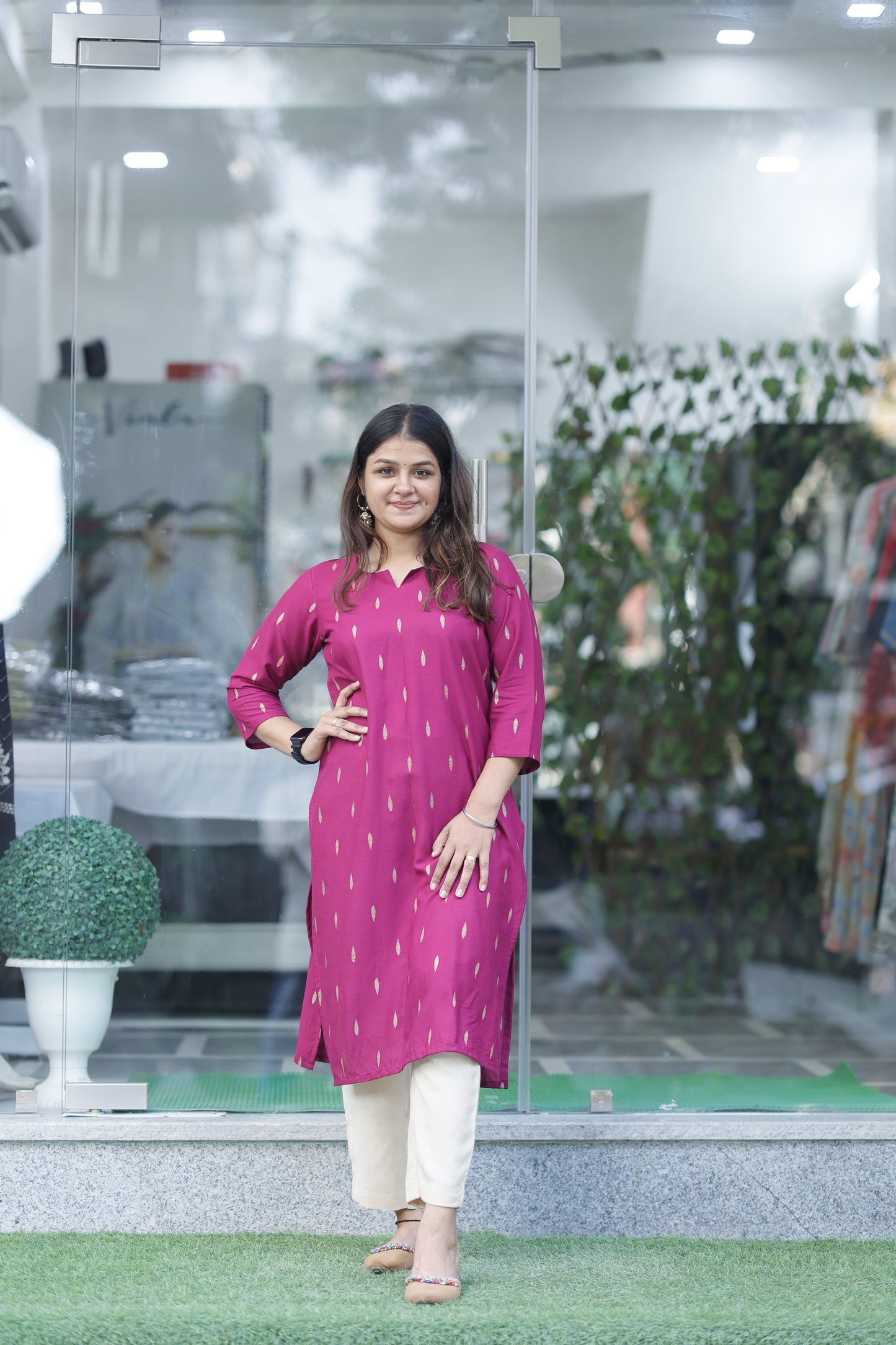 Purple Gold  Texo Kurta