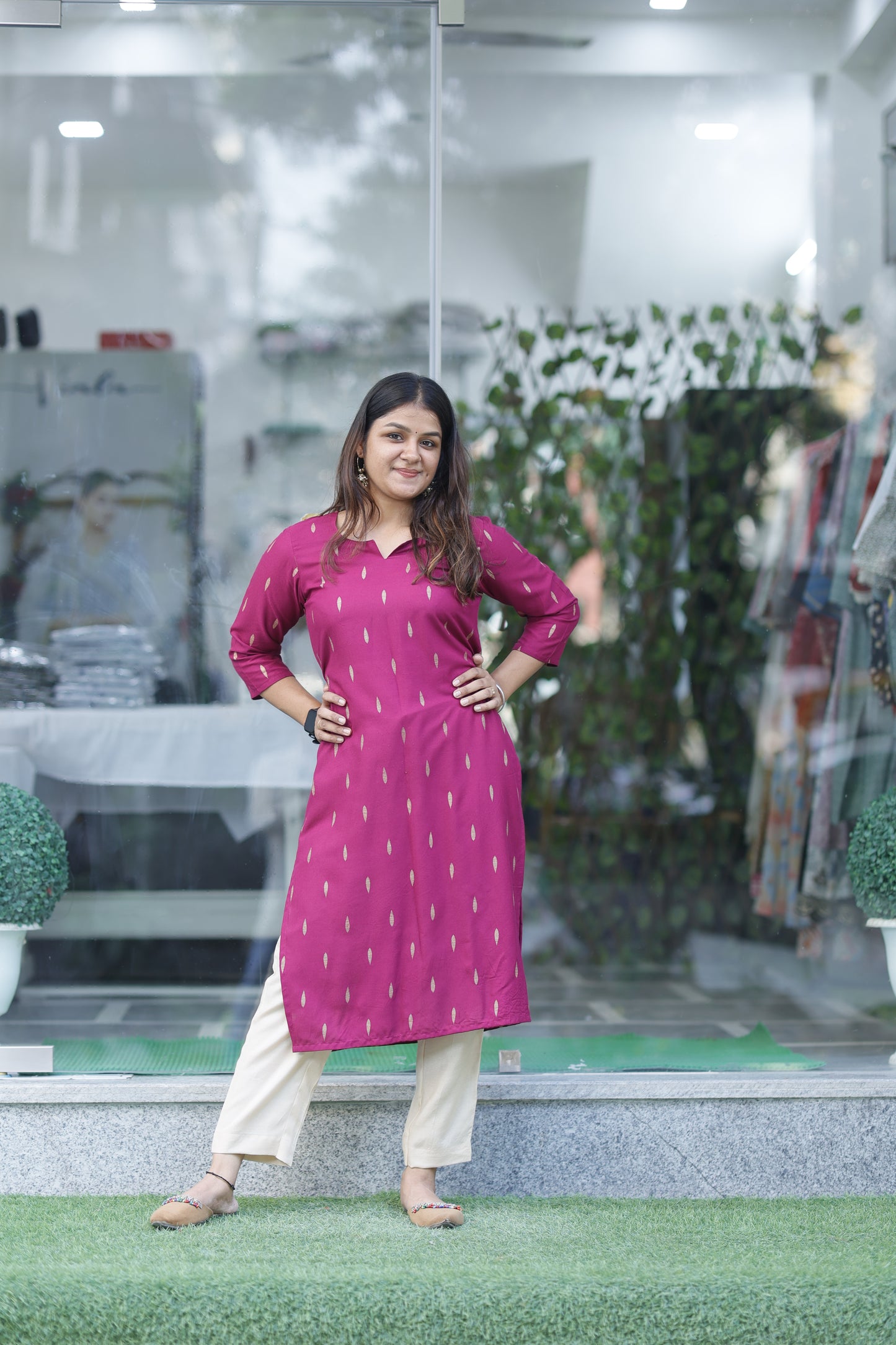 Purple Gold  Texo Kurta