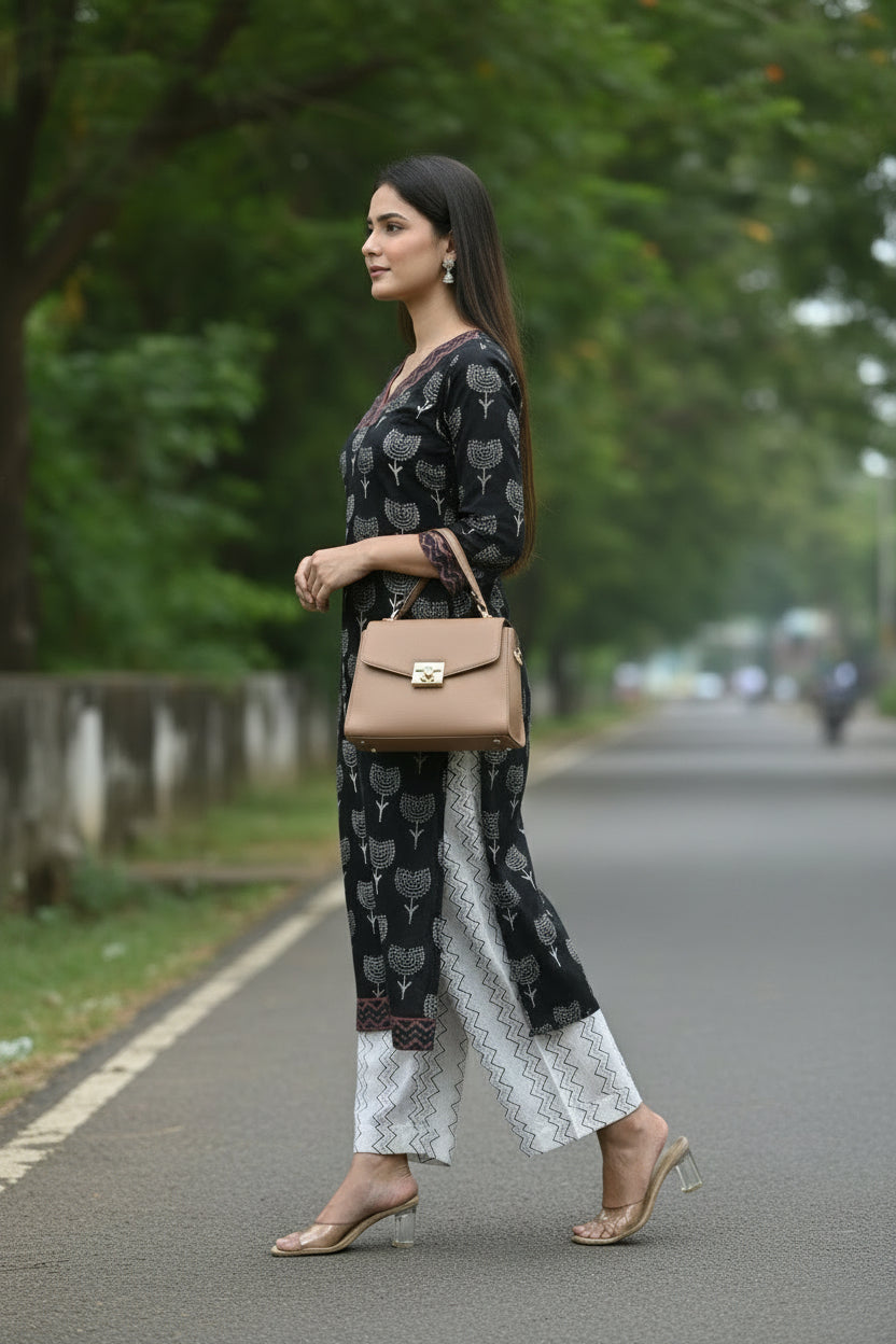 Black Saveriya Kurta Set