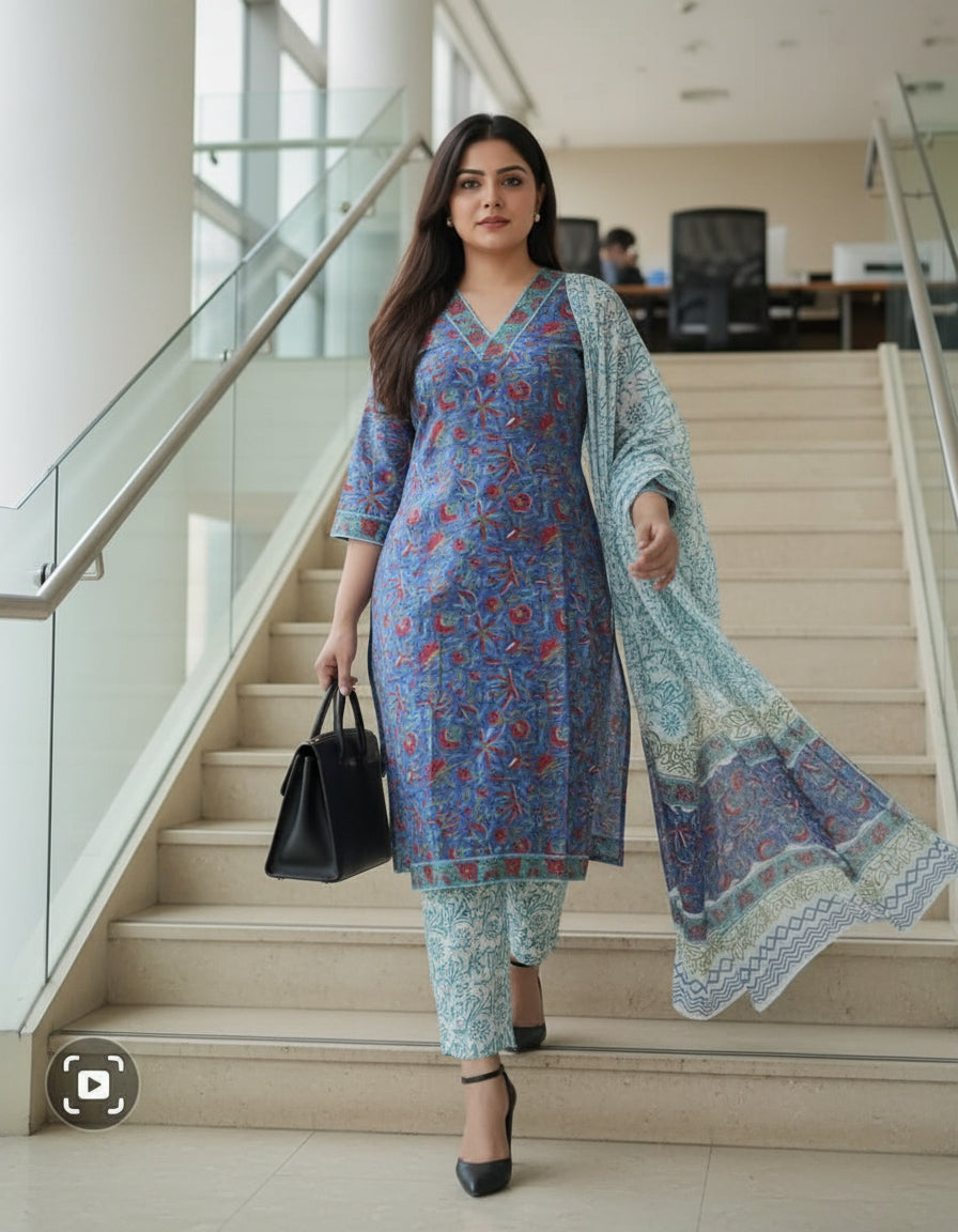 Blue Saveriya Kurta Set