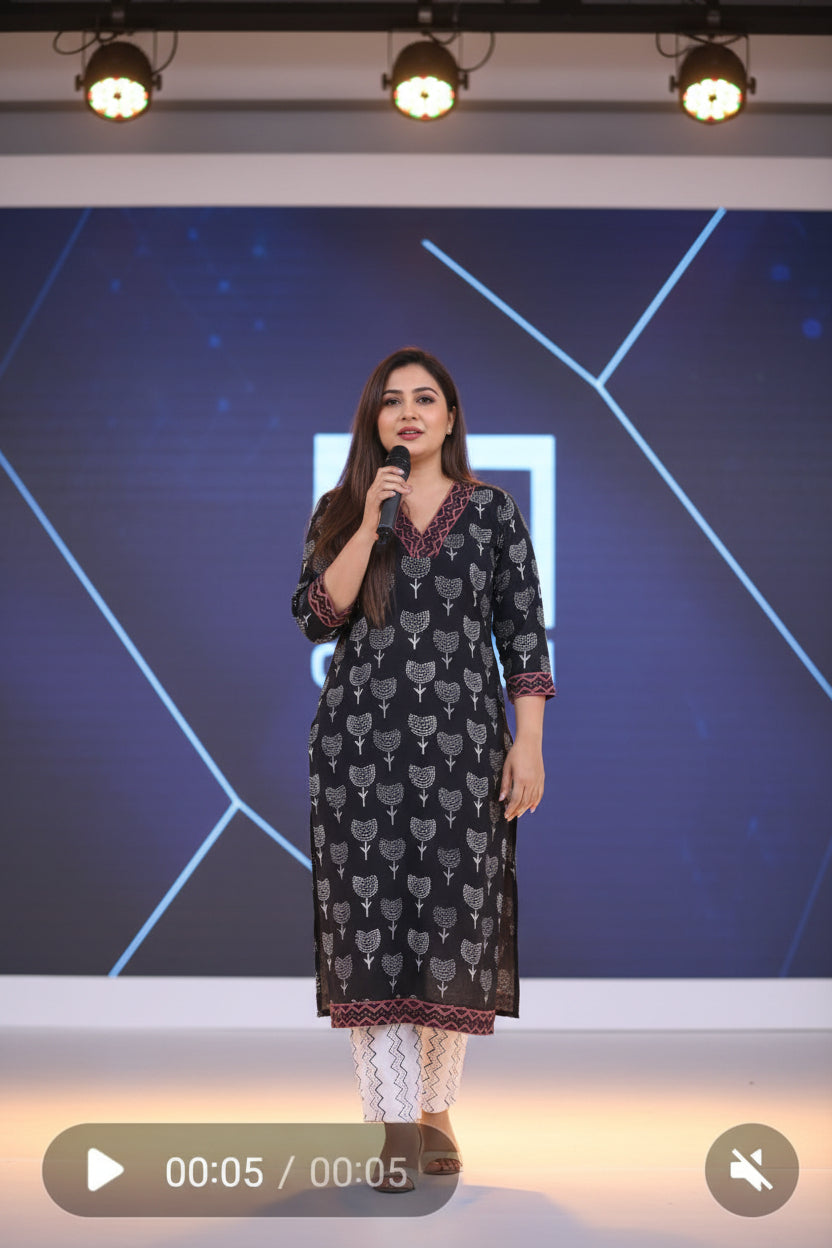 Black Saveriya Kurta Set