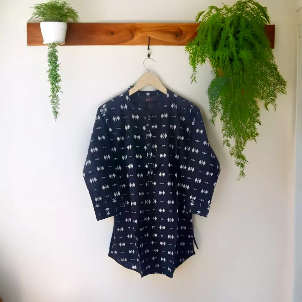 Black Cotton Novy Tunic Top