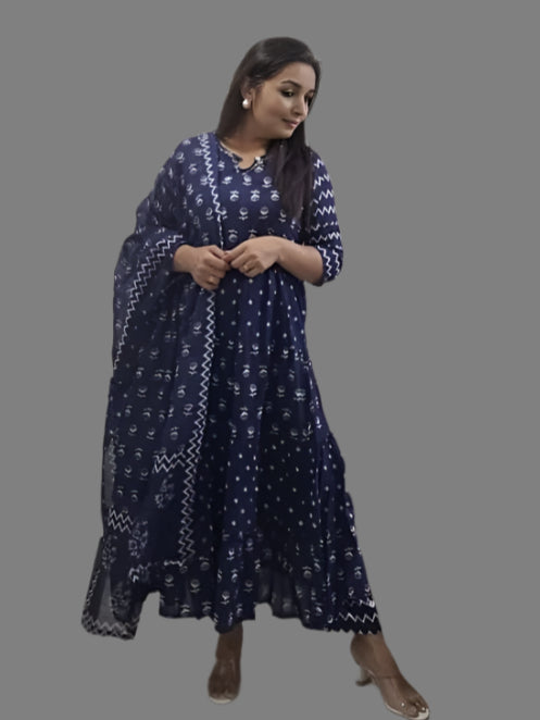 Blue Aline INF Kurta Set