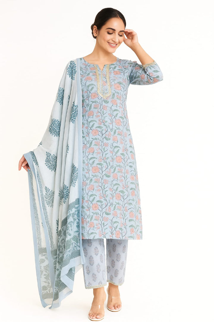 Blue Bloosom  kurta set