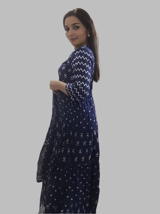 Blue Aline INF Kurta Set
