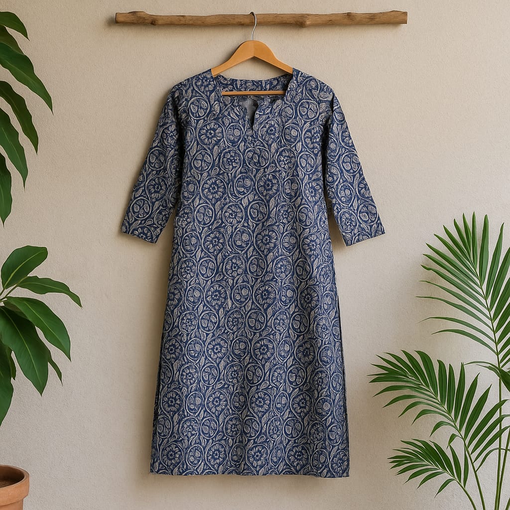 Blue Andy Print Kurta