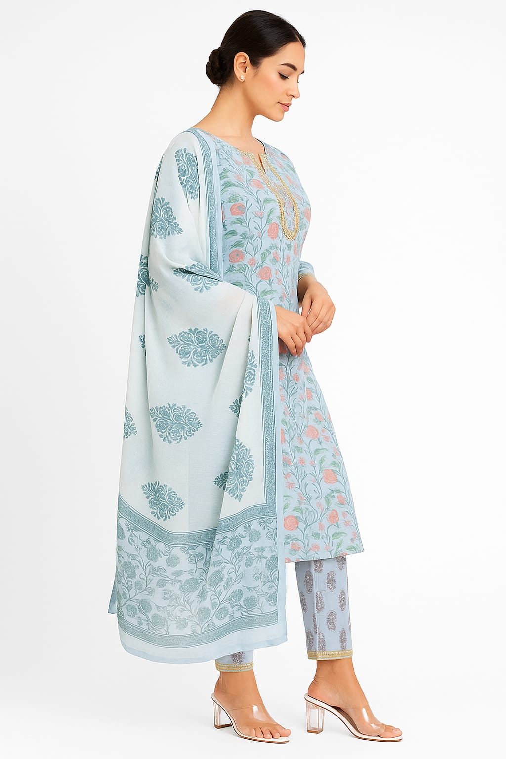 Blue Bloosom  kurta set