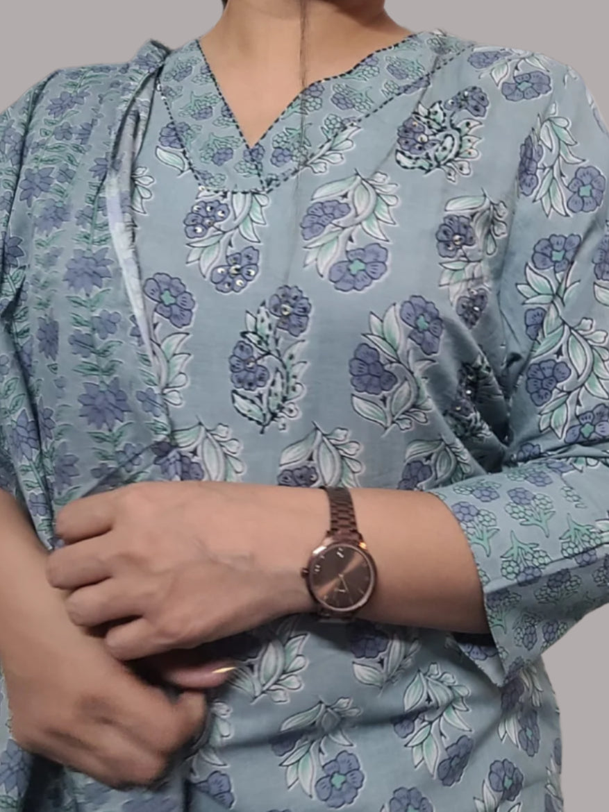 Blue Gulzar Kurta set