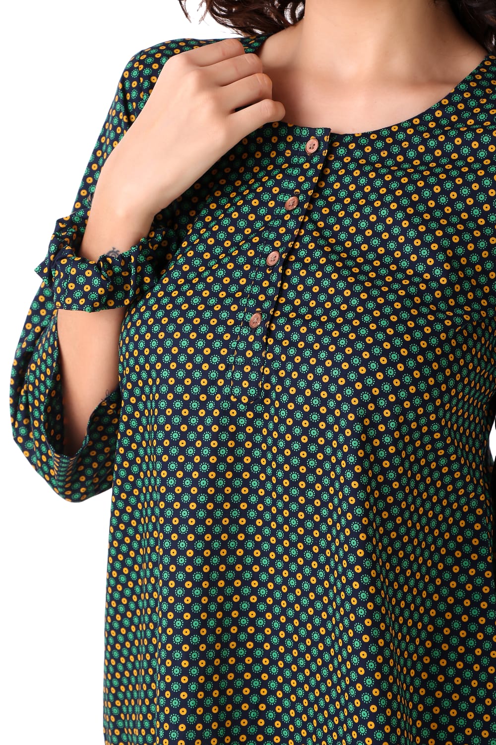 Green Hi -Low Kurta