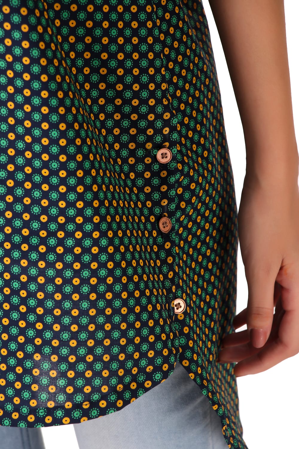 Green Hi -Low Kurta