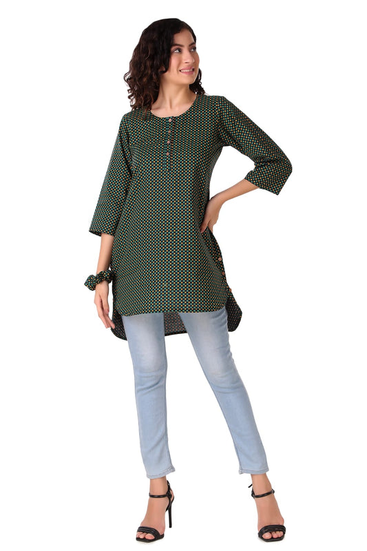Green Hi -Low Kurta