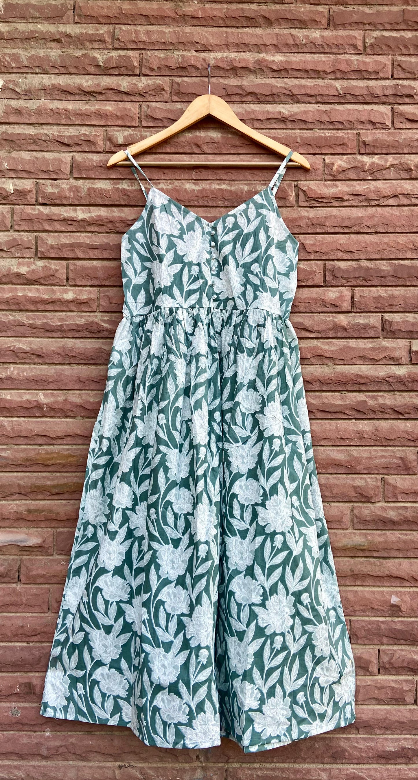Green Cotton Strappy  Kurta