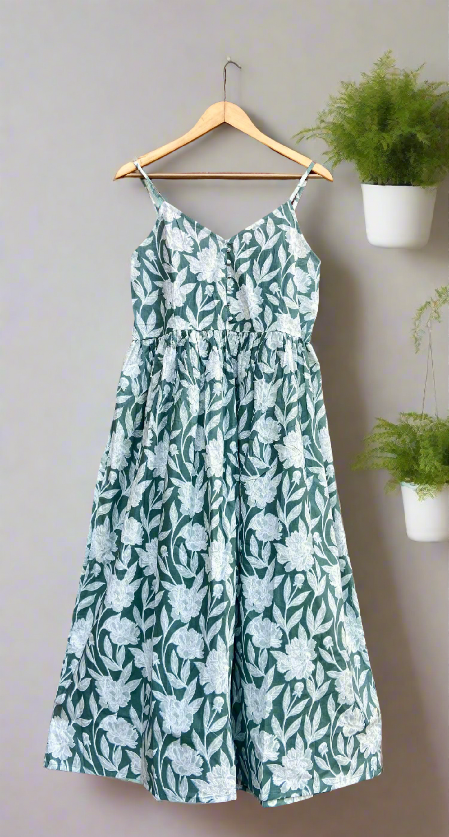 Green Cotton Strappy  Kurta