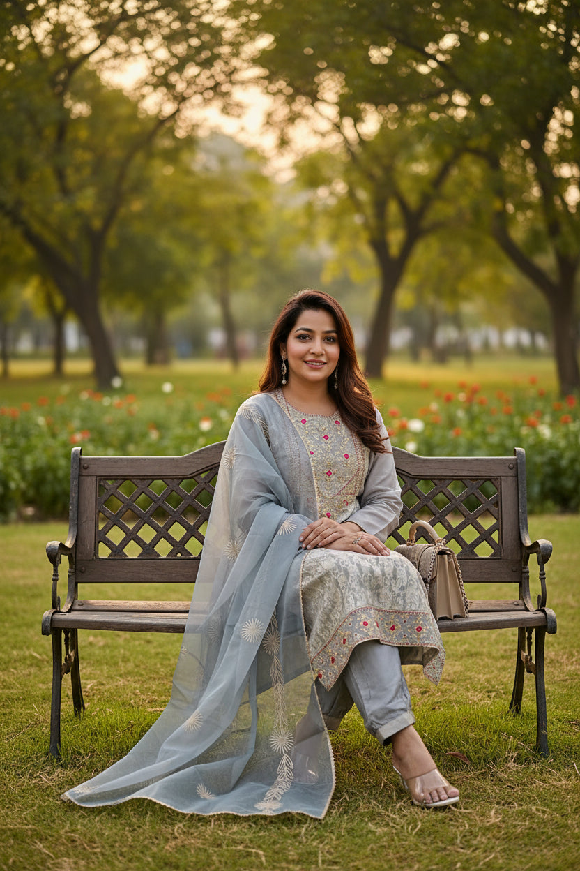 Grey Vanhula Kurta Set