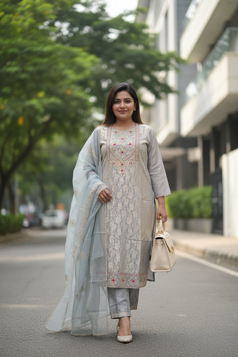 Grey Vanhula Kurta Set