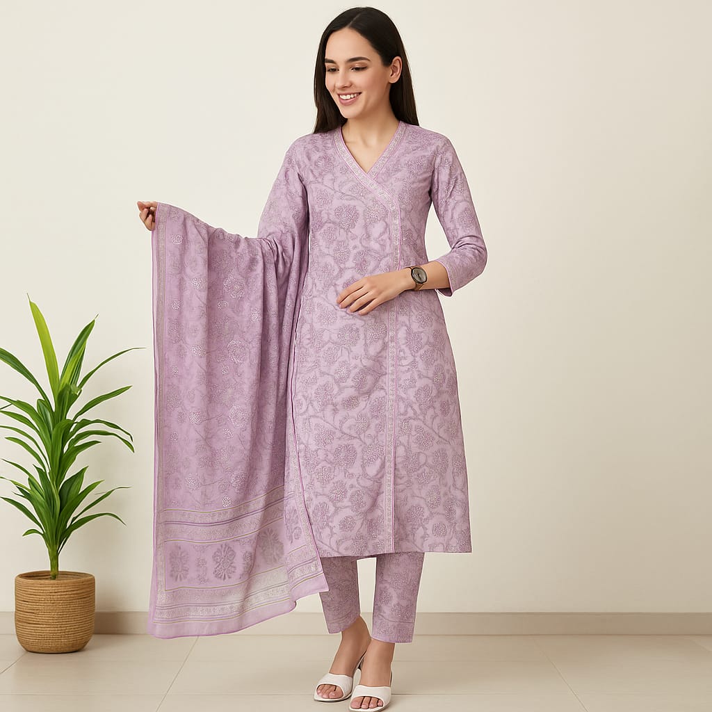 Lavender A-Line Nura Kurta set