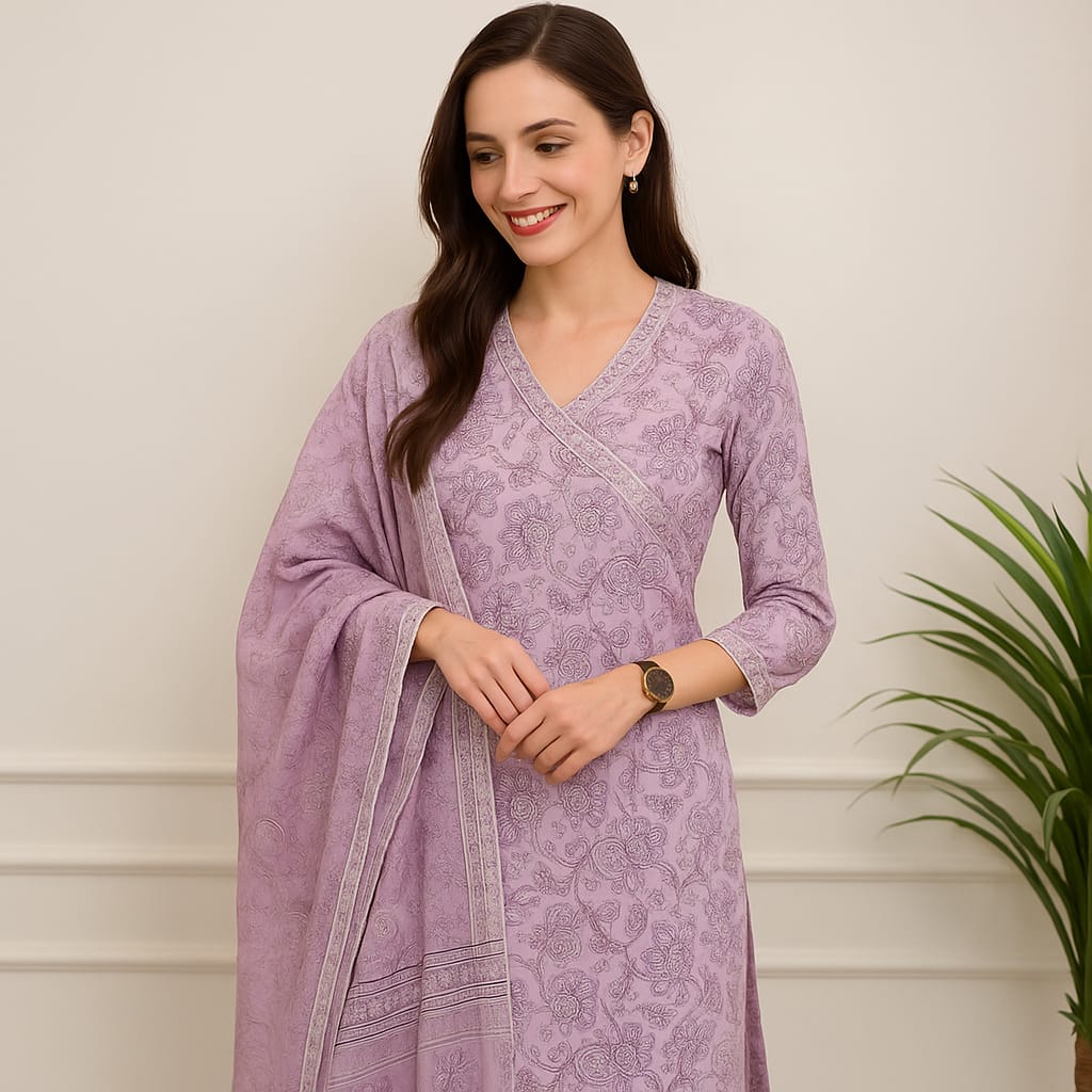 Lavender A-Line Nura Kurta set