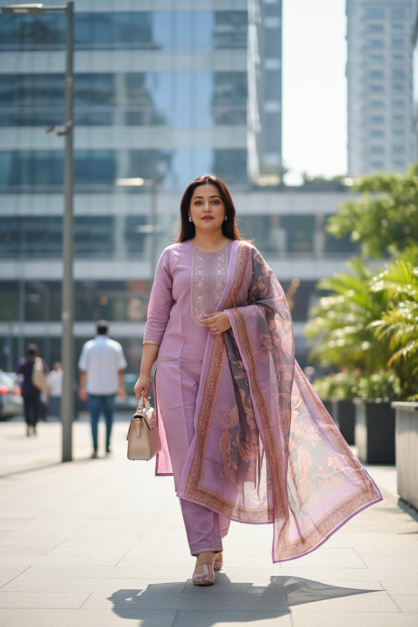 Lavender Vanhula Kurta Set