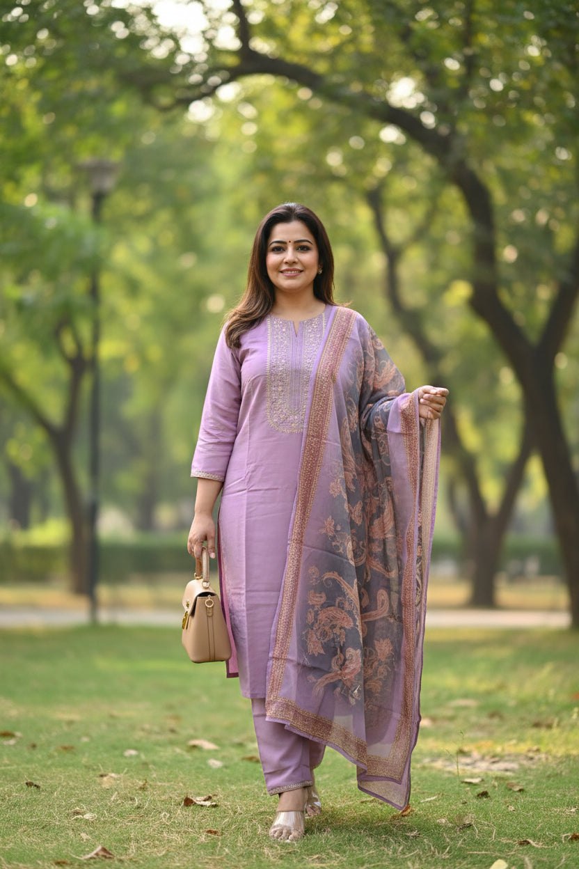Lavender Vanhula Kurta Set