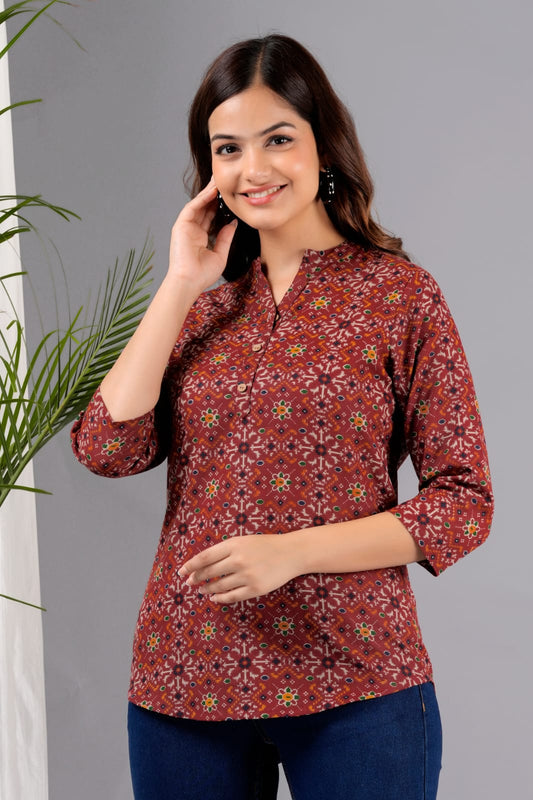 Maroon Massy Eira Tunic Top