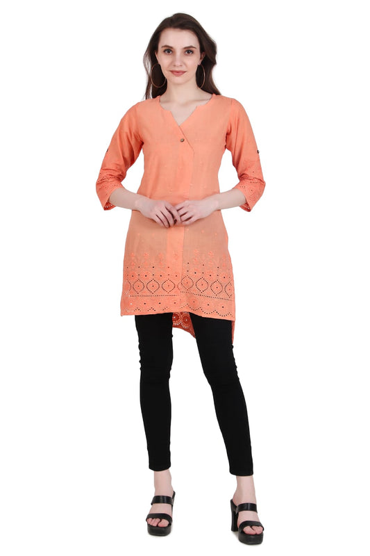 Peach Chicky Short Kurta