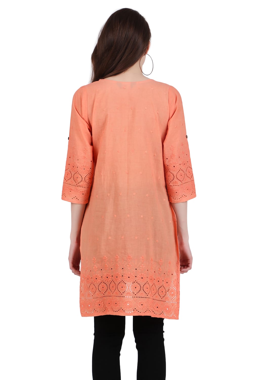 Peach Chicky Short Kurta