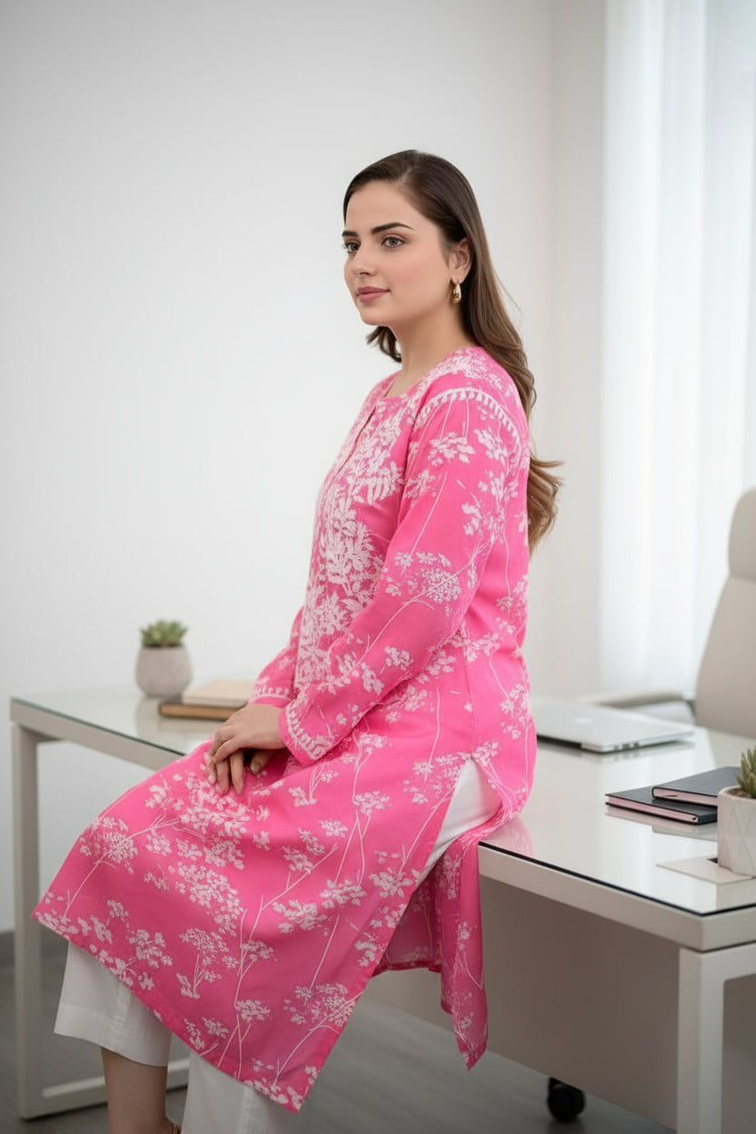 Pink  chicky Infy Kurta