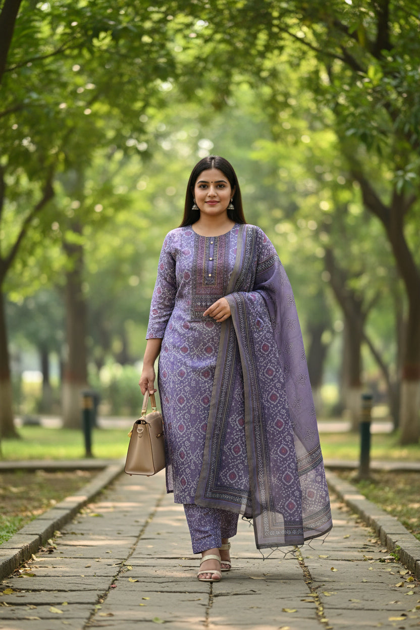 Metallic Purple Vanhula Kurta Set