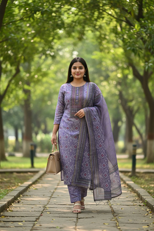 Metallic Purple Vanhula Kurta Set