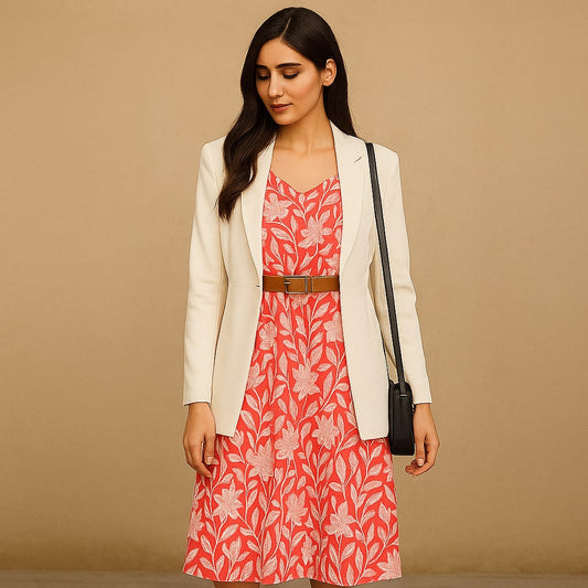 Red Cotton Strappy Kurta