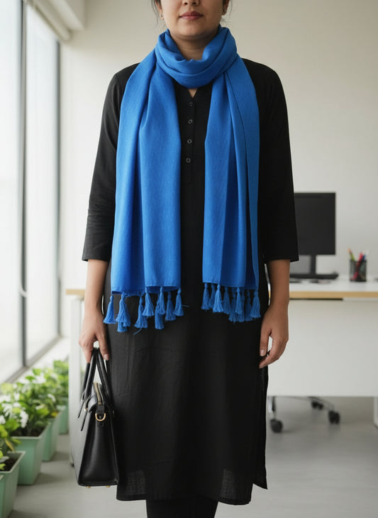 Royal Blue Solid Scarf